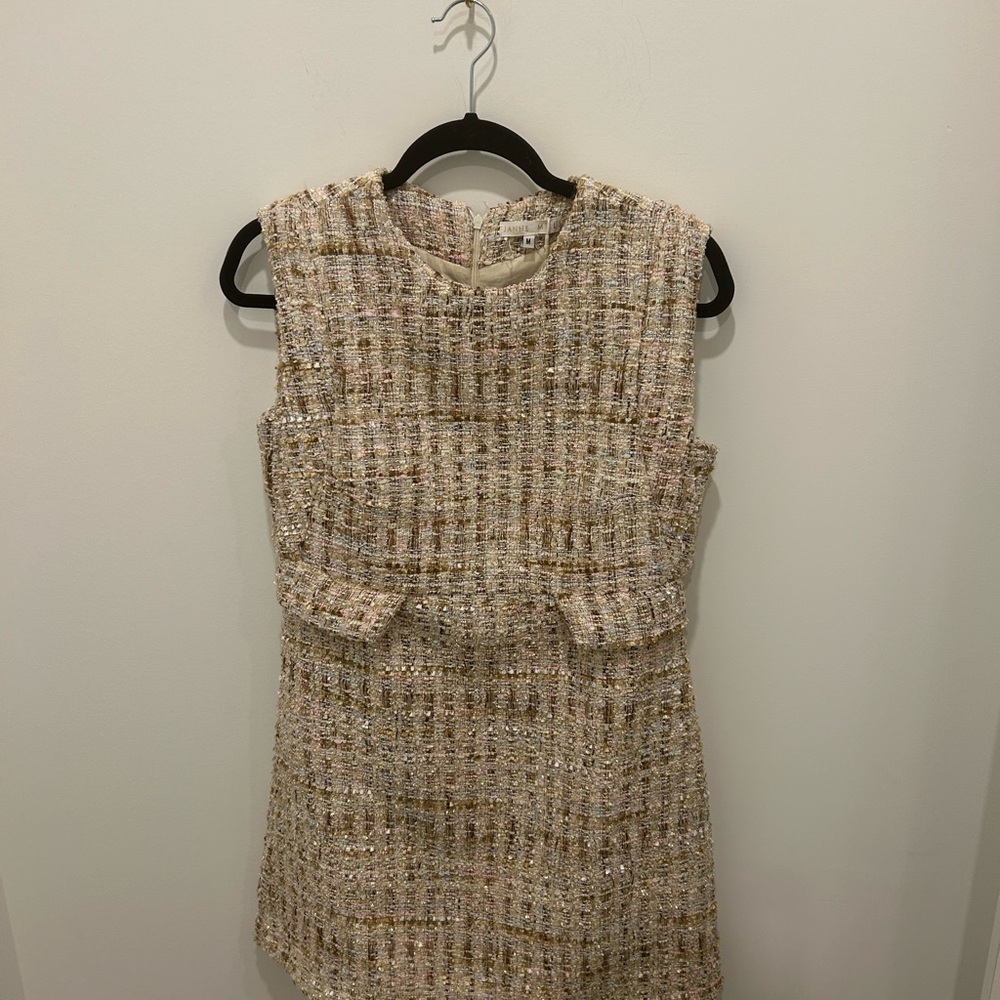 Chic Tweed Sleeveless Mini Dress
